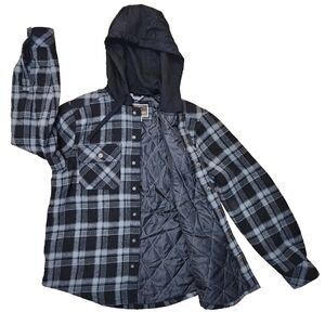 Legendary Outfitters Mens S 100% Cotton Flannel Shirt Jacket Hoodie